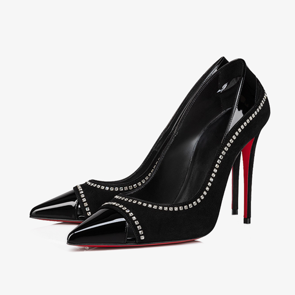 Black Stiletto Pump with Sparkling Detail