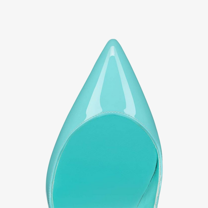 Blue Patent Leather Pump with Stiletto Heel - ARNO CONTI