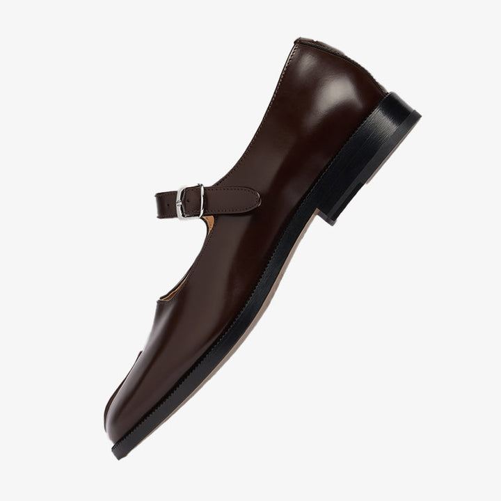 Brushed Leather Split-toe Flats - Arno Conti Shoe