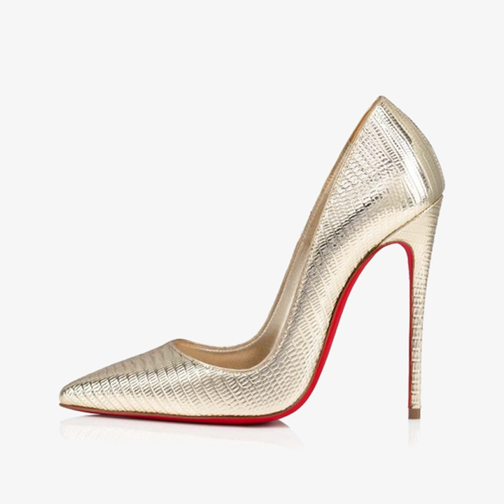 Gold Calf Lizard-Effect Embossed Leather - ARNO CONTI