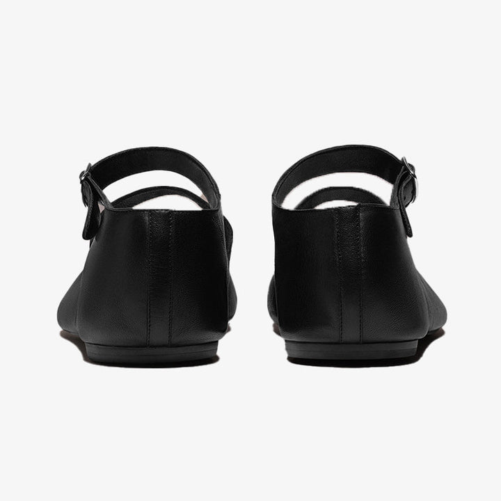 Leather Split-toe Ballerinas with Rope Bow - Arno Conti Shoe