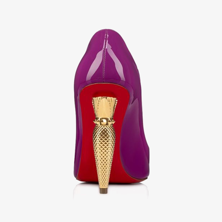 Purple Patent Leather Pump with Gold Heel - ARNO CONTI