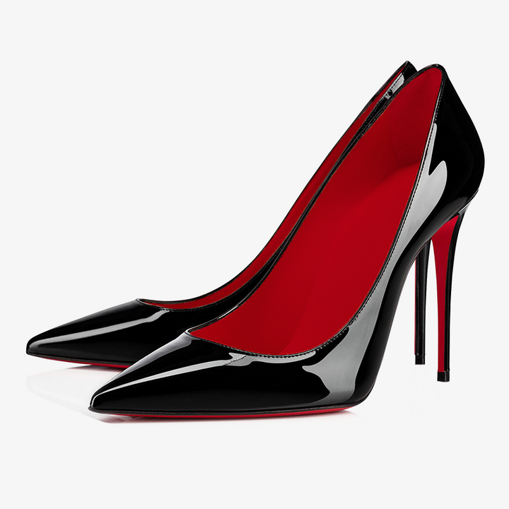 Patent Leather Stiletto Pumps with Red Interior - ARNO CONTI