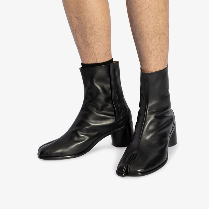 Calf Leather Split-Toe Ankle Boots - Arno Conti Shoe