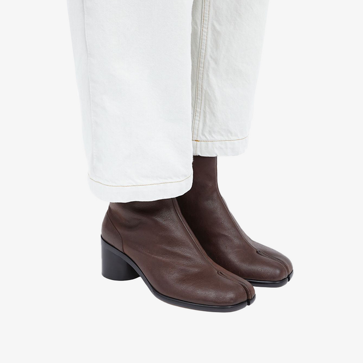 Chocolate Split-Toe Ankle Boots - Arno Conti Shoe