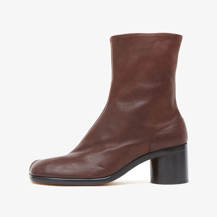 Chocolate Split-Toe Ankle Boots - Arno Conti Shoe