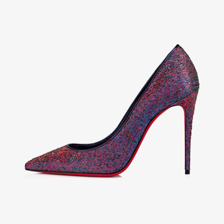 Iridescent Purple Crepe Satin Pump - ARNO CONTI