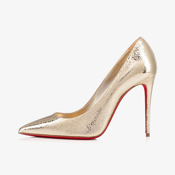 Silver Metallic Embossed Patent Leather Pump - ARNO CONTI