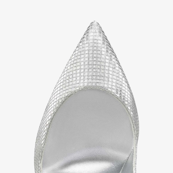 Silver Embossed Sequin Pumps ￡? alow-cut vamp - ARNO CONTI