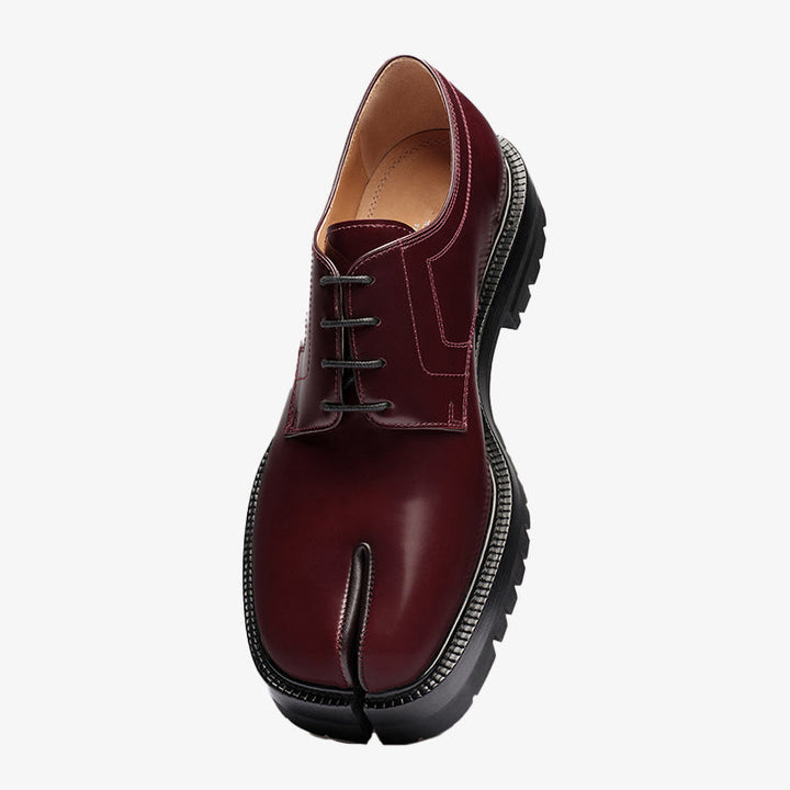 Brownish-Red Leather Derby Shoes Unisex - Arno Conti Shoe