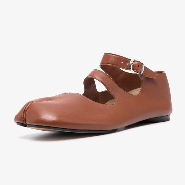 Split-toe Ankle-Strap Ballerina Shoes - Arno Conti Shoe