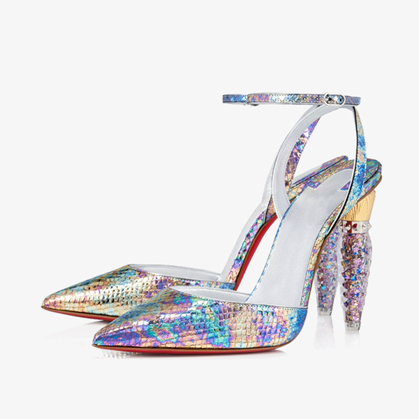 Leather Pump with Aurora Borealis Effect