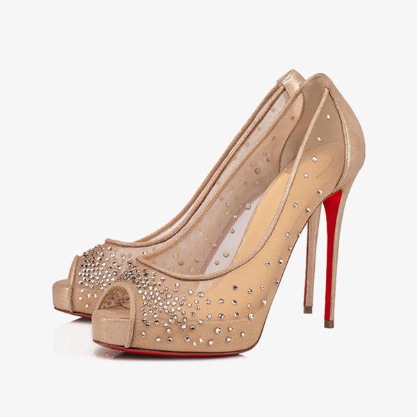 Nude Mesh and Strass Pumps - ARNO CONTI