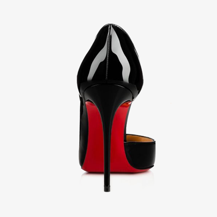 Black Patent Leather Pumps with Asymmetric Toe - ARNO CONTI