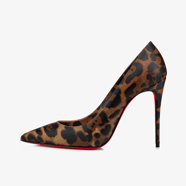 Leopard Print Calfskin Pump Pointed Toe - ARNO CONTI