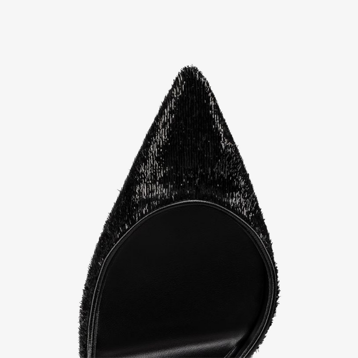 Trendy Black Laminated Velvet Pump - ARNO CONTI