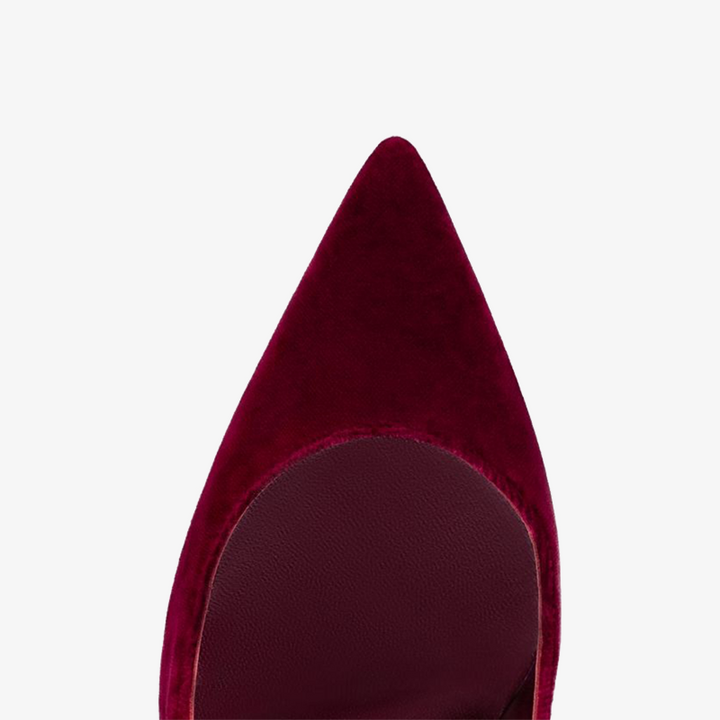 Red Veau Velours Pump with Gold Heel - ARNO CONTI
