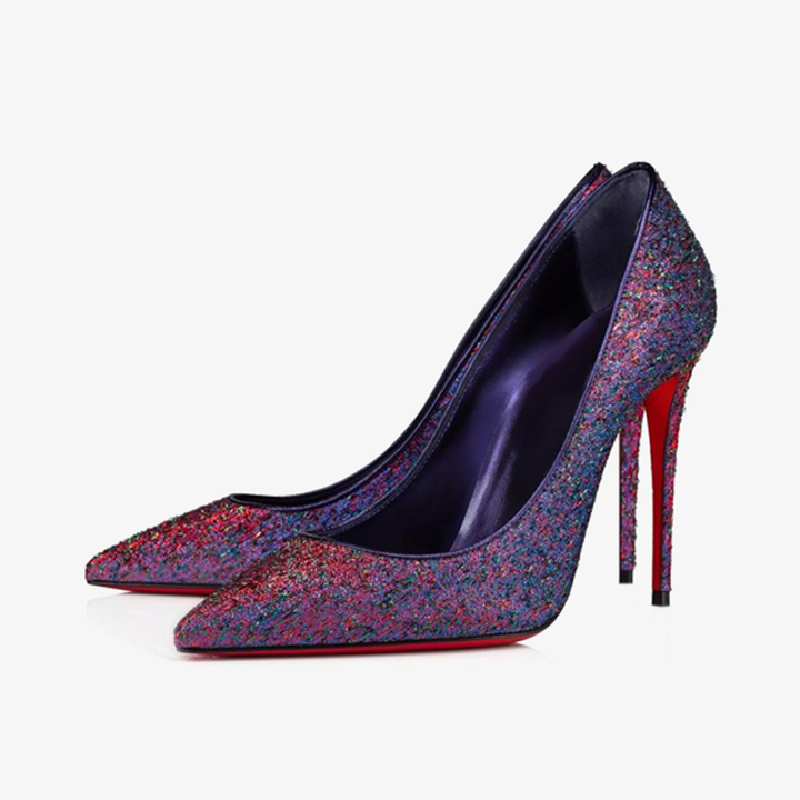Iridescent Purple Crepe Satin Pump - ARNO CONTI