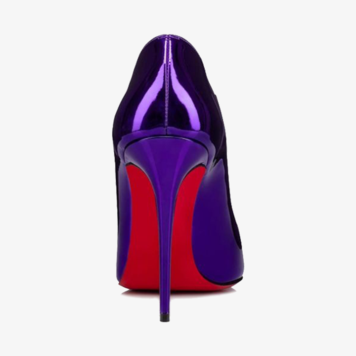 Purple Mirror-Effect Pumps with Pointed Toe - ARNO CONTI