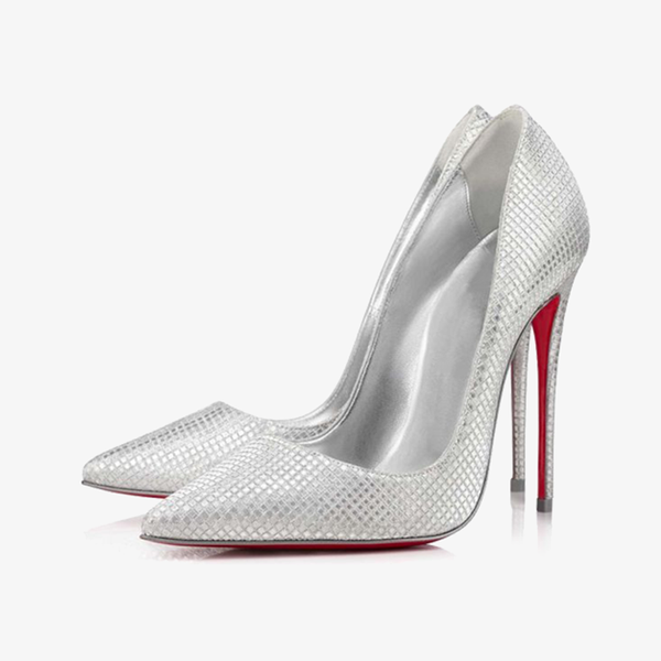 Silver Stiletto Pumps ， alow-cut vamp - ARNO CONTI