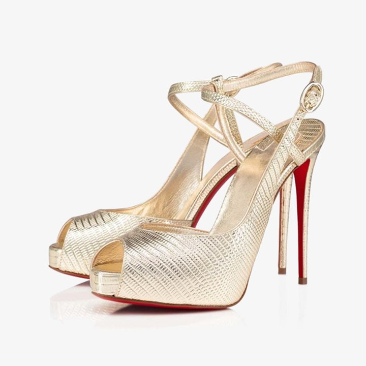 Gold Embossed Calf Leather Pump - ARNO CONTI