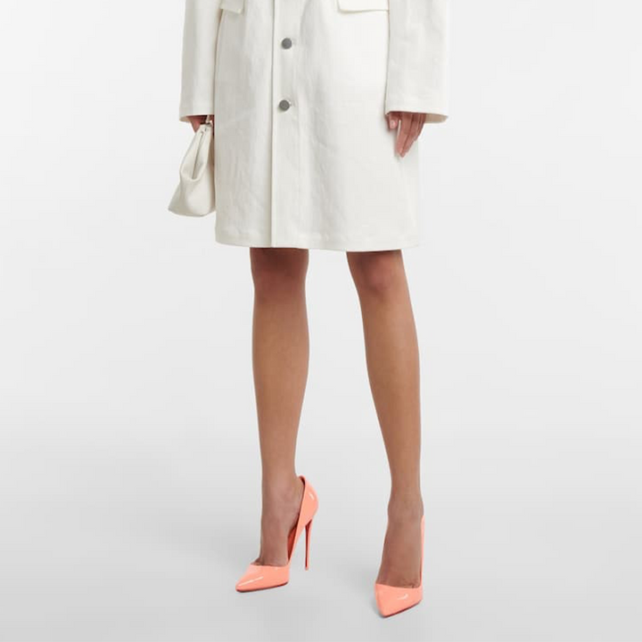 Coral Pink Patent Leather Pumps - ARNO CONTI