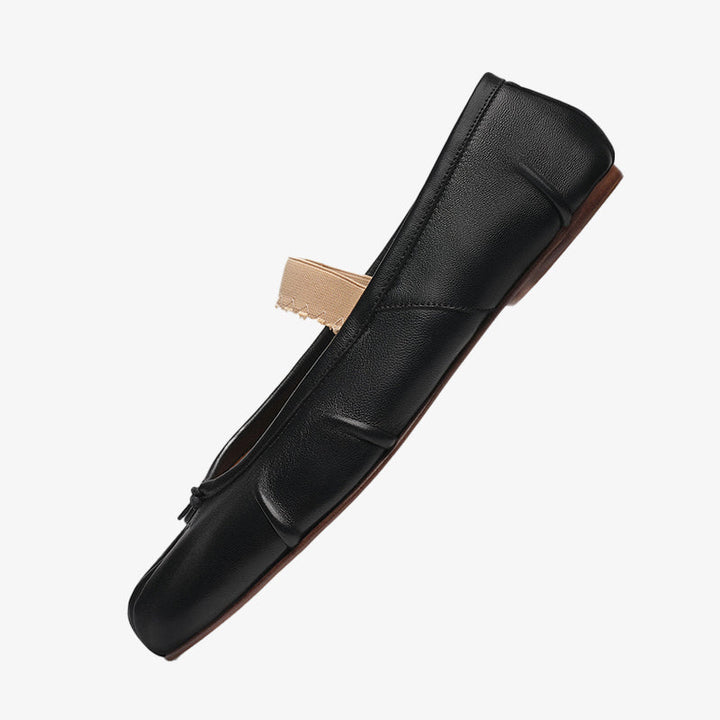 Distressed Leather Split-toe Ballerinas - Arno Conti Shoe