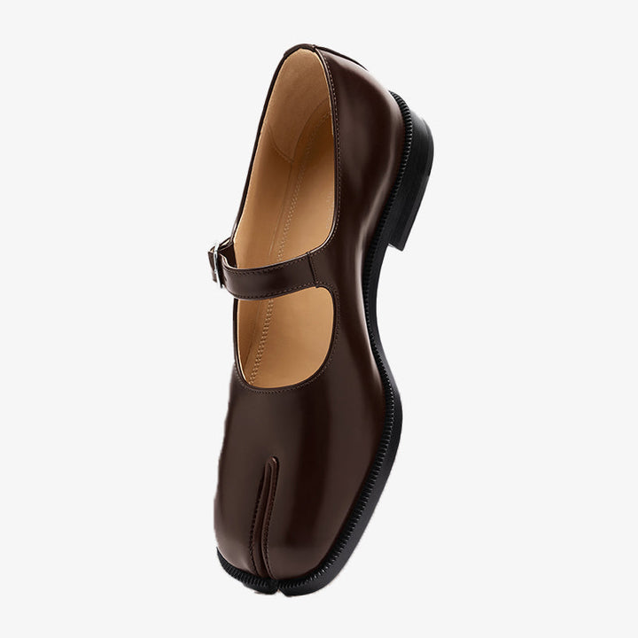 Brushed Leather Split-toe Flats - Arno Conti Shoe