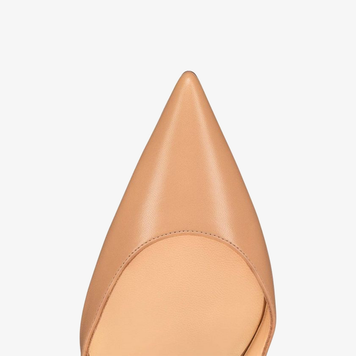 Nude calf Leather Pointed Pump - ARNO CONTI