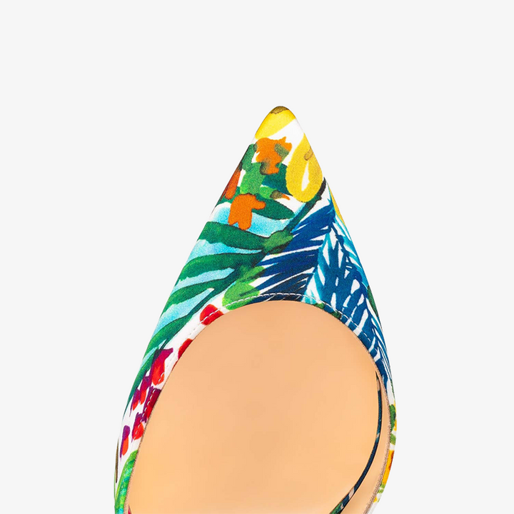 Multi-color Floral Satin Crepe Pumps - ARNO CONTI