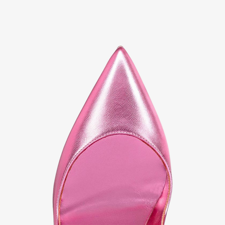 Pink Leather Stiletto with Red Sole - ARNO CONTI