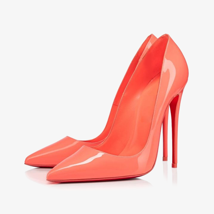 Coral Pink Patent Leather Pumps - ARNO CONTI