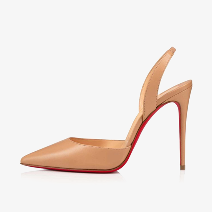 Nude calf Leather Pointed Pump - ARNO CONTI