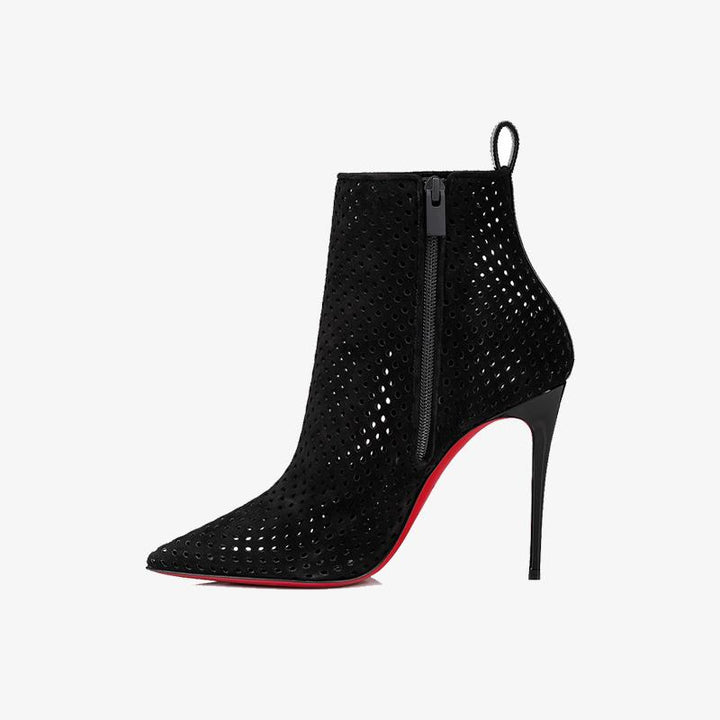 Suede Sporty Stiletto Ankle Boots - ARNO CONTI