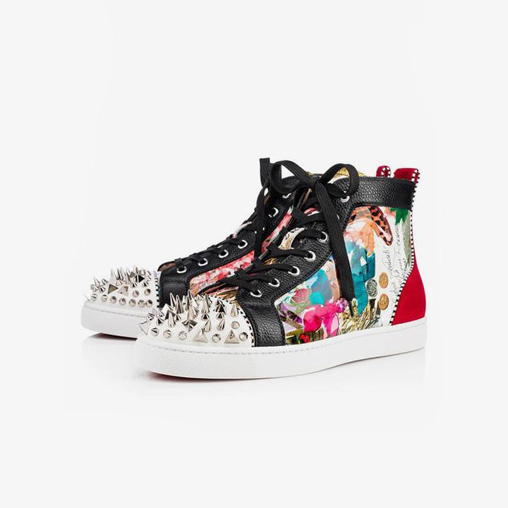 Colorful Patterns Sneakers Spikes Zipper - ARNO CONTI