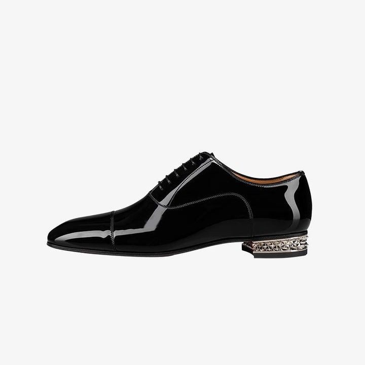Studded Heel Leather Patent Loafer - ARNO CONTI