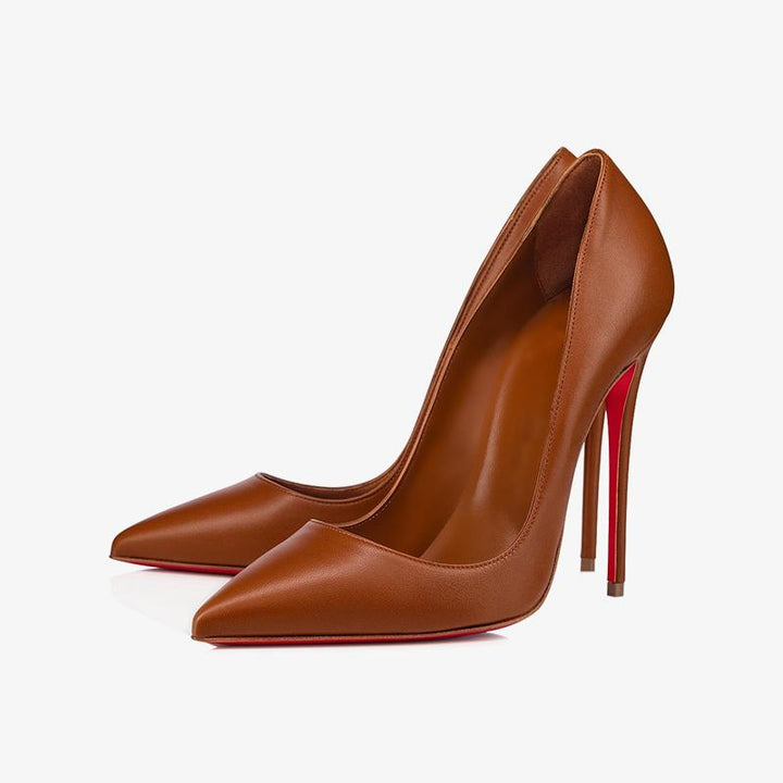 Fashionable Brown Leather Stiletto with 120mm Heel - ARNO CONTI