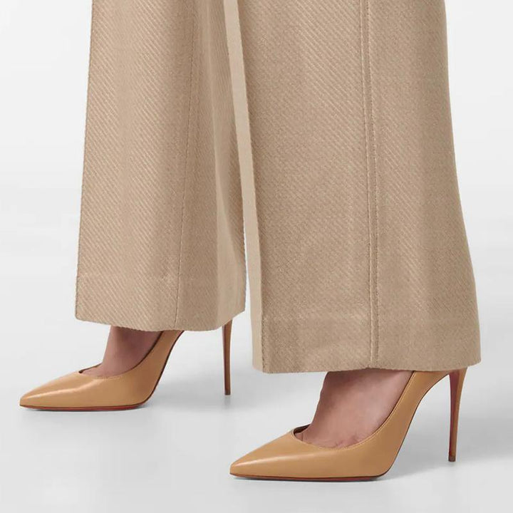 Refined Medium Beige Leather Pumps - ARNO CONTI