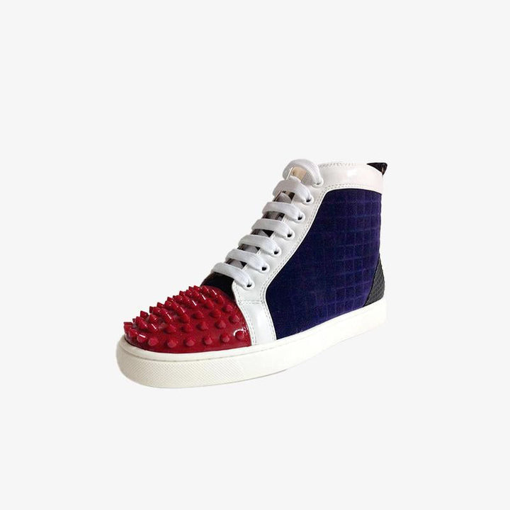 Multicolor Red Spikes Flat Mens Sneakers - ARNO CONTI