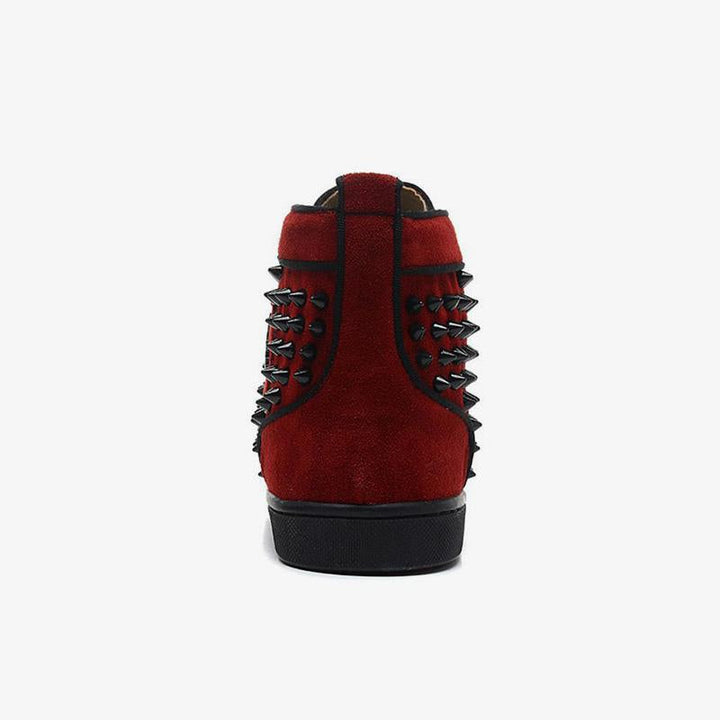 Spikes Red Velvet Trendy Mens Shoes - ARNO CONTI