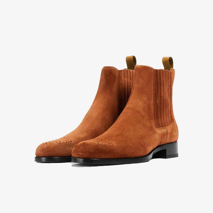 Micro Suede Upper Round Toe Boots - Arno Conti Shoe