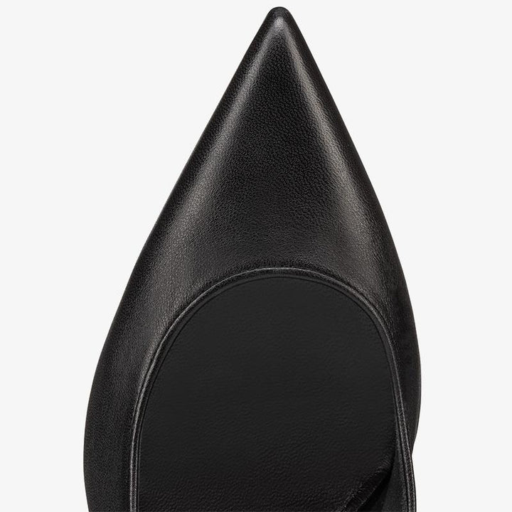 Timeless Black Leather Slingback Pumps - ARNO CONTI