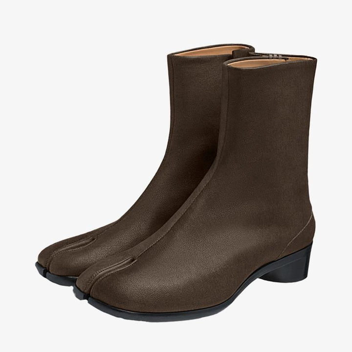 Split-Toe Calf Leather Ankle Boots - Arno Conti Shoe