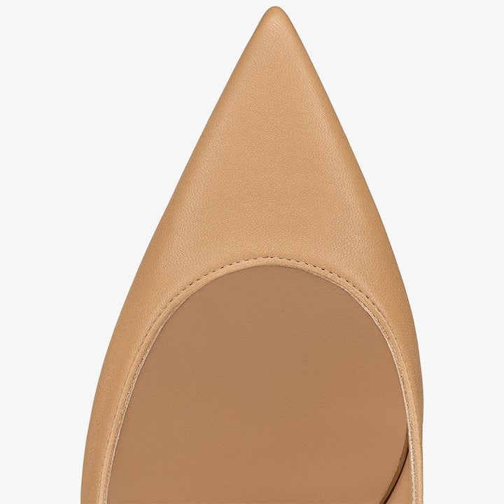 Toffee Brown Leather Pump with 100mm Heel - ARNO CONTI