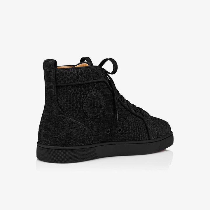 Round Toe Sneakers Black Snake Printed - ARNO CONTI