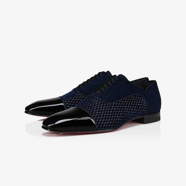 Navy Blue Suede Patent Leather - ARNO CONTI