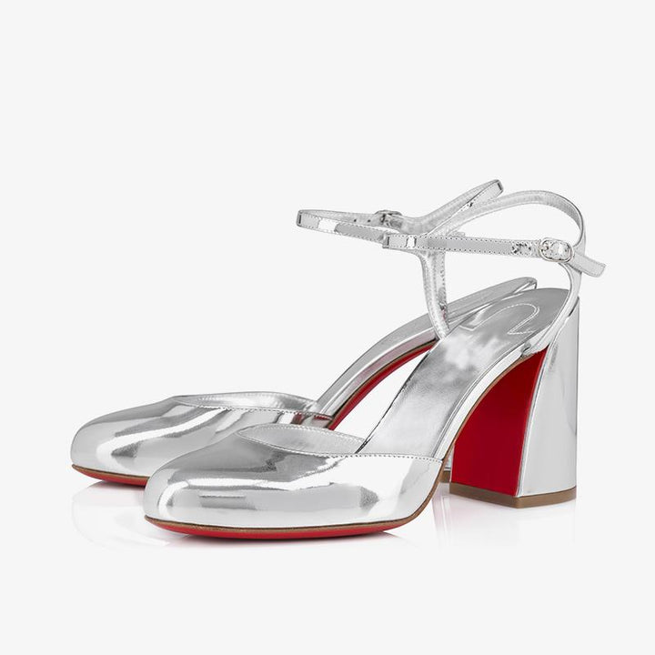 Silver Mirro-Effect Leather Pump - ARNO CONTI