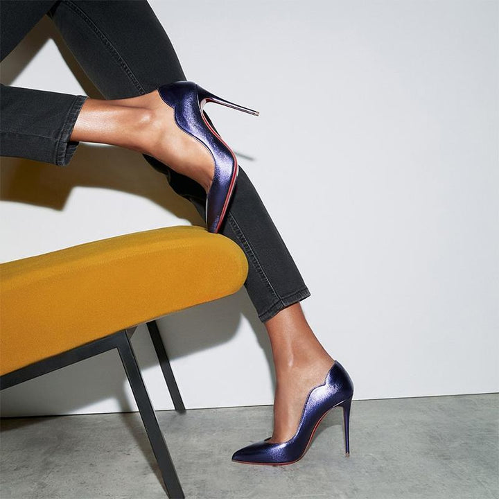 Refined Jacaranda purple Leather Pumps - ARNO CONTI
