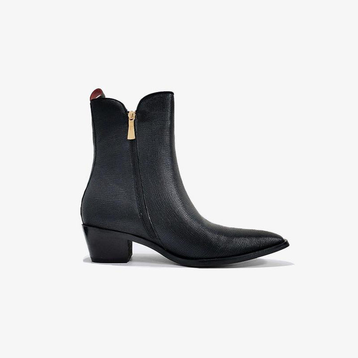 Men's Black Zipper Boots - Arno Conti Shoe