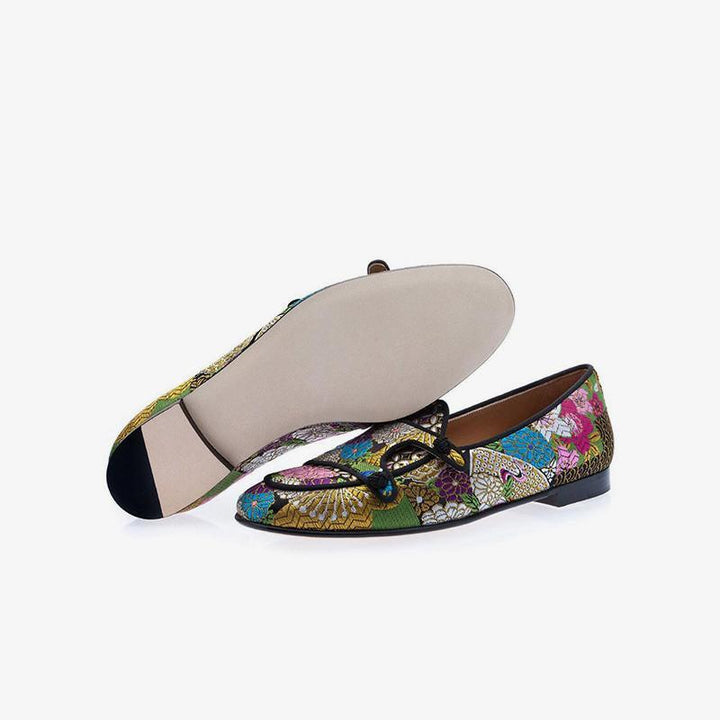 Vibrant Floral Embroidered Loafers - Arno Conti Shoe